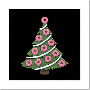 Pink Donut Christmas Tree Posters and Art